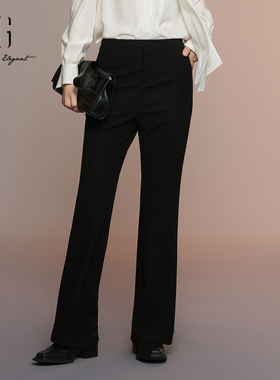 XG/雪歌25年秋季新款高腰显瘦直筒裤女简约休闲长裤XK302014A590