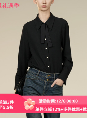 XG/雪歌2025年冬季新款休闲百搭修身长袖衬衫女上衣XK421008A590