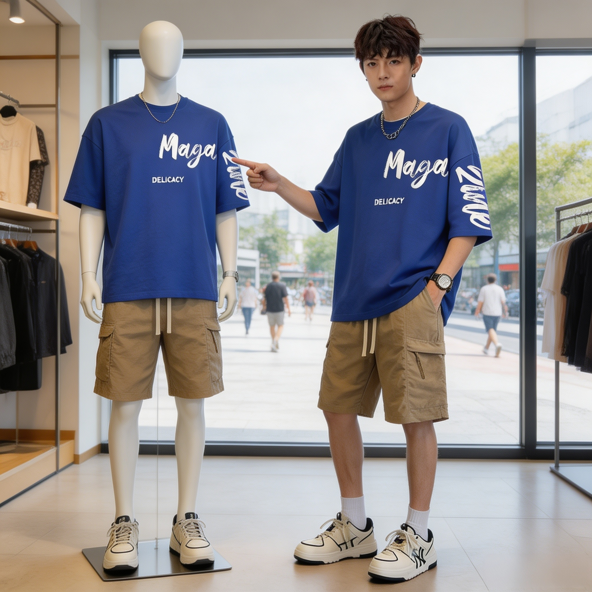 中学生夏季运动套装男吸汗纯棉短袖速干工装五分裤大码懒人穿搭