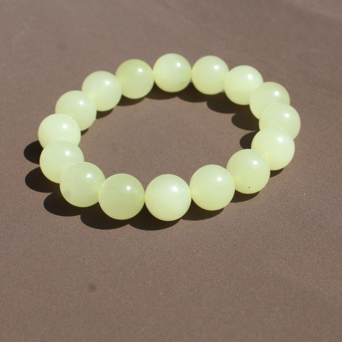 40g和田玉新疆且末料冰底温润鸡油黄口料12mm单圈手链R