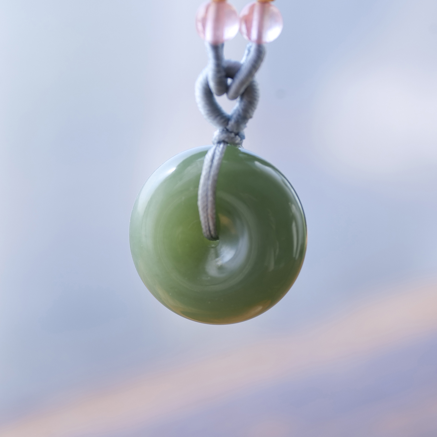 天然和田玉俄料碧玉老料阳绿色平安扣吊坠挂件玉佩生日礼物8z