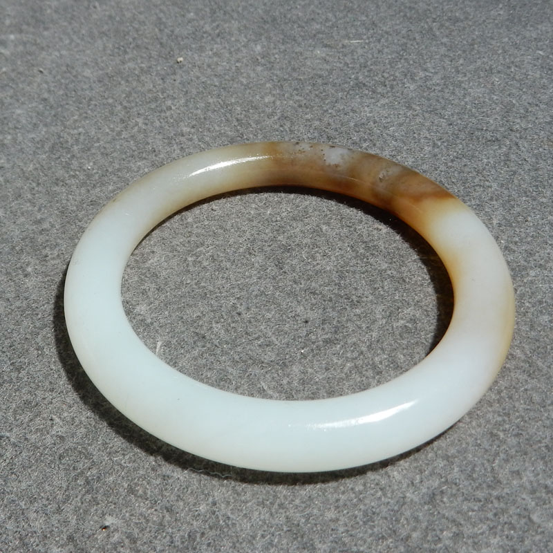 且末料糖白玉56mm圆条手镯