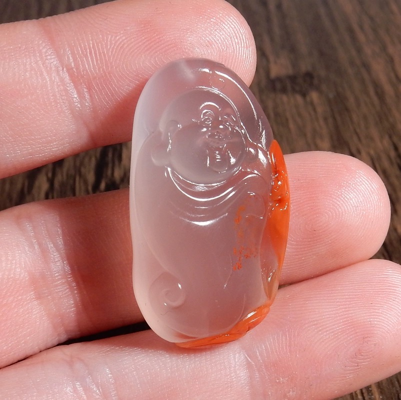 云南保山樱桃红冰飘南红玛瑙福在眼前女士特色吊坠N4