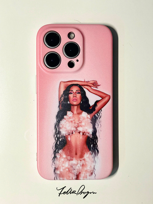 nickiminaj手机壳原创插画粉色