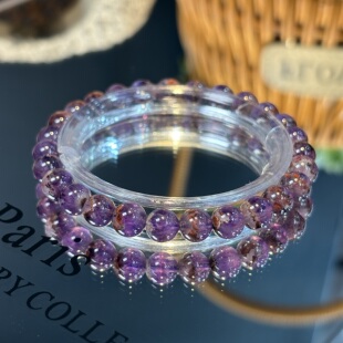 加拿大老矿紫极光23聚宝盆单圈手串 6.5mm