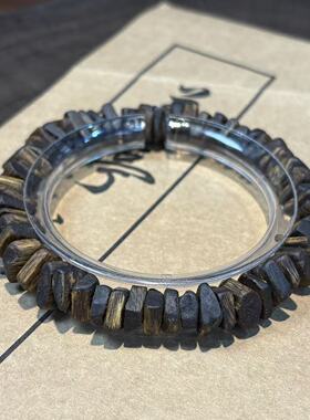 99沉 丁页级 野生黑油老料奇楠沉香碎银几两手串9-10mm