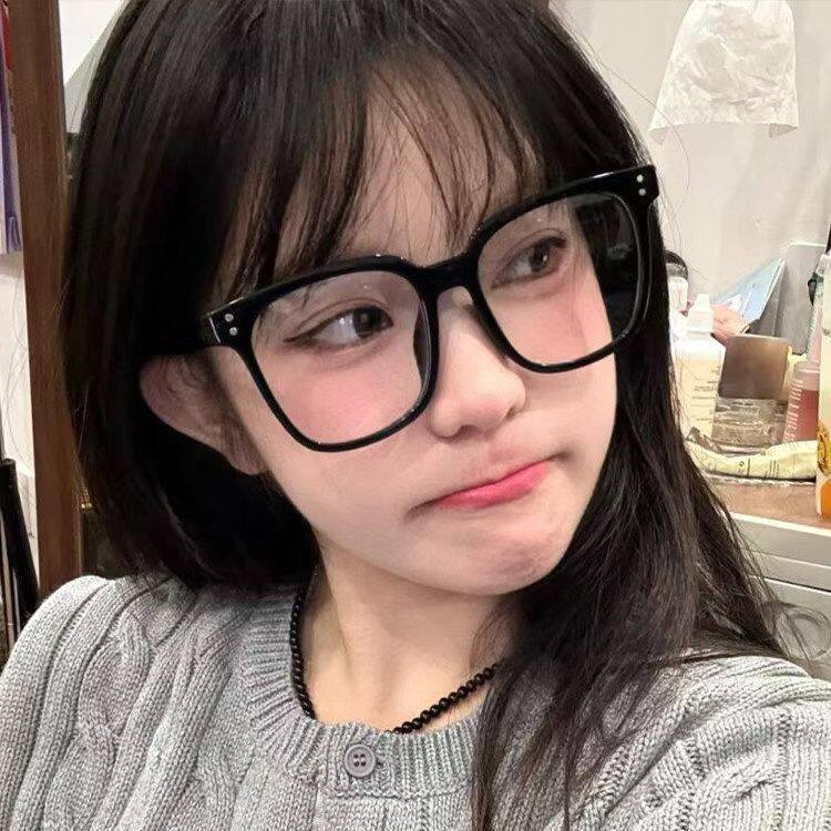 有度数近视镜网红黑框眼镜框镜架女潮大脸显瘦超轻框