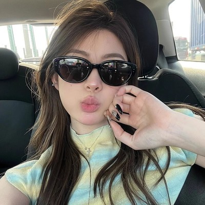 旅游拍照小框方圆脸墨镜欧美复古