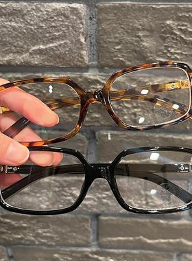新款书呆子玳瑁色防蓝光眼镜女复古小方框眼镜框早八素颜平光镜架