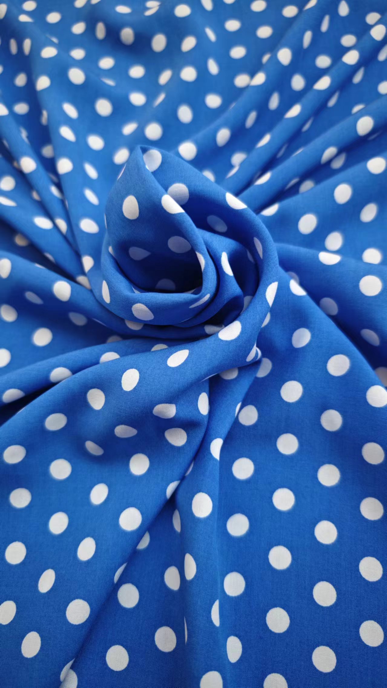 棉綢面料布料波點連衣裙