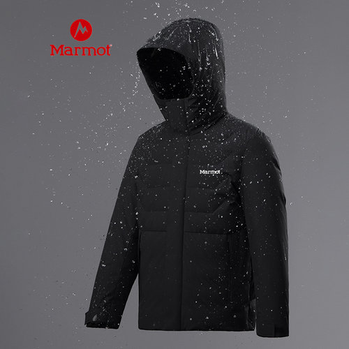 MARMOT土拨鼠羽绒服男连帽防风防水保暖大衣户外登山骑行夹克外套