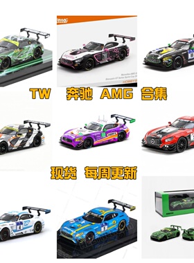 TW 奔驰 -AMG GT3 闪电绿色涂装 凯蒂猫 维尼熊1:64合金车模系列