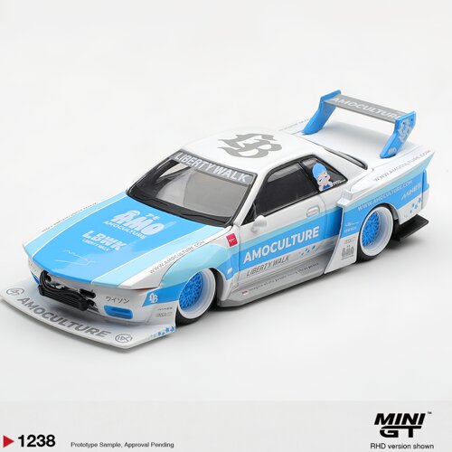 [GT3预售]MINIGT 1238 日产Skyline GTR R32 蓝 1:64 汽车模型