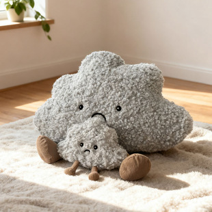 趣味乌云公仔毛绒玩具仿真云朵暴风雨玩偶布娃娃抱枕摆件拍照道具