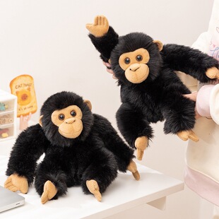 动物园纪念品仿真黑猩猩公仔卡通大猩猩毛绒玩具玩偶儿童娃娃礼物