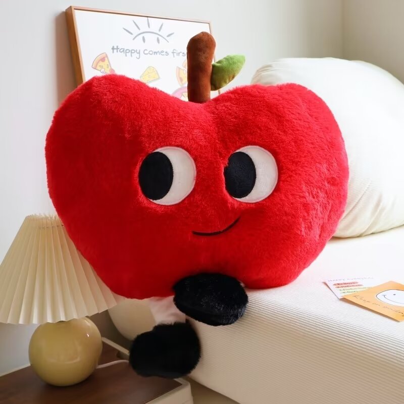 红苹果毛绒玩具抱枕PP棉