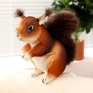 跨境仿真小松鼠公仔毛绒玩具小田鼠玩偶花栗鼠布娃娃摆件儿童礼物