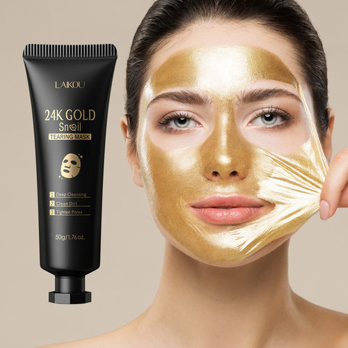 LAIKOU 24K GOLD TEARING MASK金箔蜗牛撕拉面膜清洁毛孔化妆品