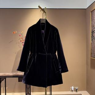 100%桑蚕丝青果领抽腰棉衣 国风新中式 高定新款 671 中先森