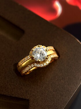 一款两戴~vintage中古风锆石戒指轻奢开口可调节高级食指戒手饰品