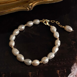 vintage轻中古风淡水珍珠手链法式复古宫廷风手串文艺高级感手饰