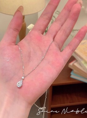 水滴锆石钛钢项链配饰女轻奢小众高级感锁骨链气质百搭choker颈链