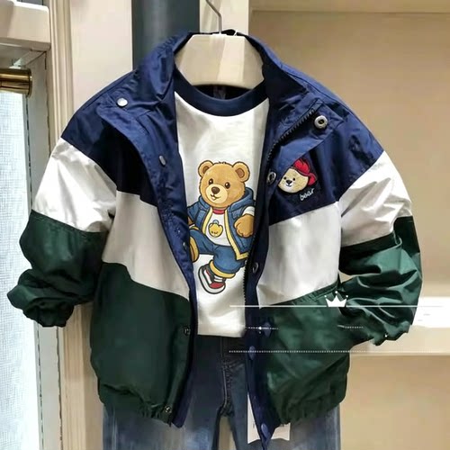 春季新款男童外套开衫棒球服
