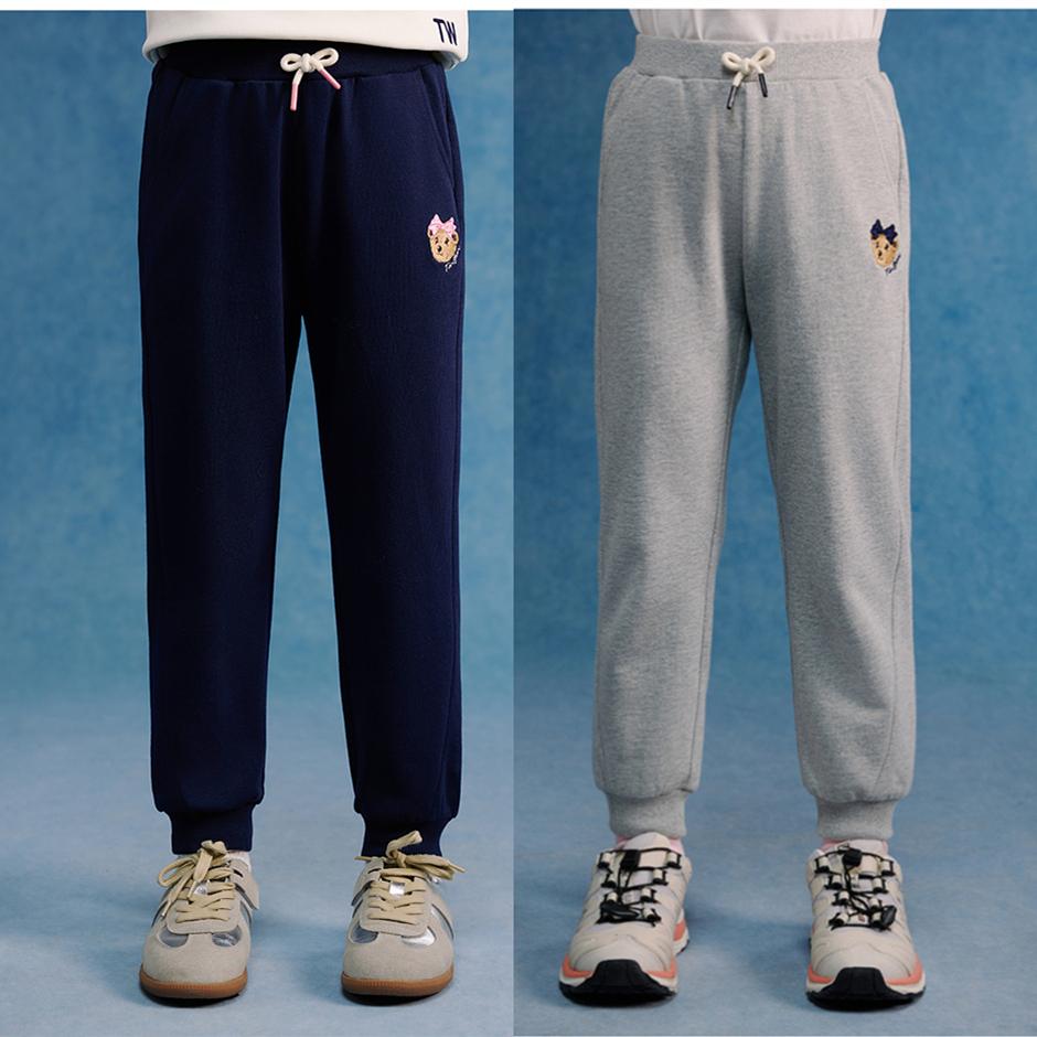 25年春季新款童装小熊女童休闲运动纯色百搭长裤卫裤TKTM251254K