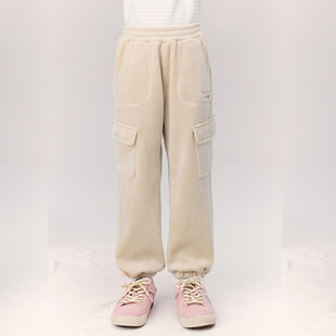 运动裤 女童休闲灯芯绒加绒长裤 TKTM254V54A 新款 现货2025年秋冬季