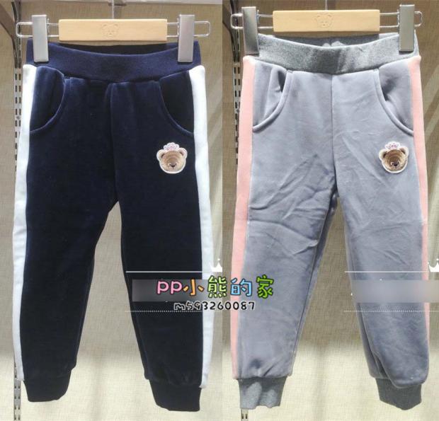 现货冬季款双面绒厚实女童裤