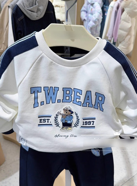 25春季小熊男童圆领套头卫衣简约休闲百搭上衣中大童TKMW251209K
