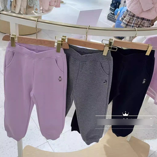 TKTM254T92A 中大童长裤 现货2025秋冬新款 男女童休闲加绒保暖卫裤