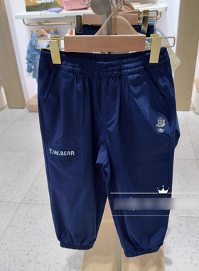 2025春夏季小熊男童简约凉感防晒休闲裤休闲束脚裤TKTC252302A