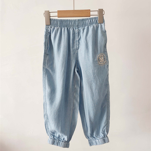 男女童薄款 长裤 水洗牛仔裤 束脚休闲裤 TTTJ246384I 防蚊裤 2024夏季