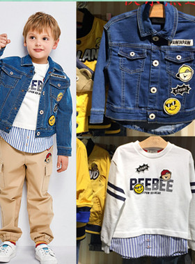 春秋季款男童休闲牛仔外套PCJK82311M卫衣PCMA82312M