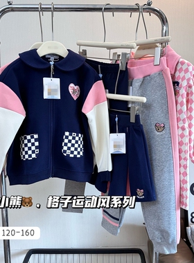 25春款女童棒球服外套短裙拼色洋气学院风TKJJ231252A卫衣022518
