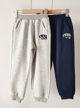 秋冬新款小熊男童加绒裤子两色休闲运动裤束口长裤TTTM234T01K