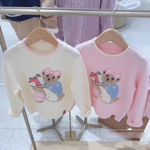 2025秋冬甜美可爱风小熊女童圆领毛衣长袖 TKKW254V51K 针织衫
