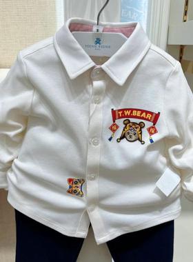 春款小熊童装男婴童虎年休闲百搭衬衫T0YA221102A衬衣YA221102A