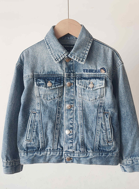 24春秋款卡通小熊男童牛仔外套中大童水洗夹克休闲TTJE241201A