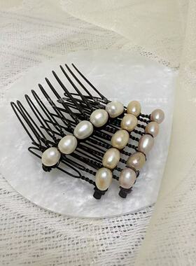 法式公主头天然珍珠发饰