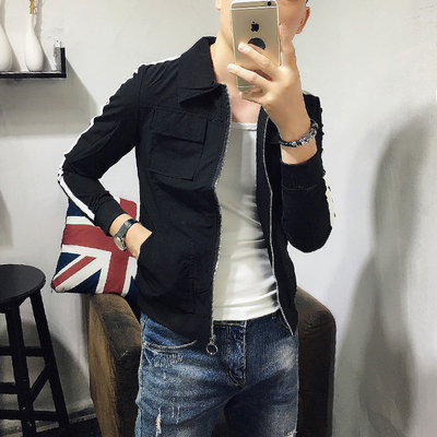 秋季修身长袖翻领薄款青少年外套