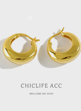 CHICLIFEins风纯银女耳钉耳环