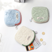 ins简约韩版 学生便携钥匙包迷你小包2025年新款 拉链卫生巾收纳包