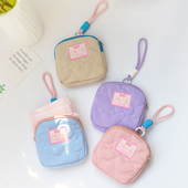 韩版 学生小清新可爱卫生巾收纳包便携小型拉链挂绳零钱包小巧百搭