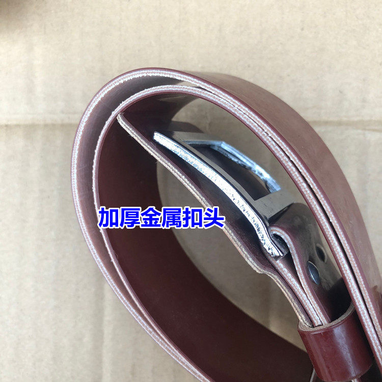 全新真品87老式外腰带枣红色宽裤带人造革pu男士3521退役老兵腰带