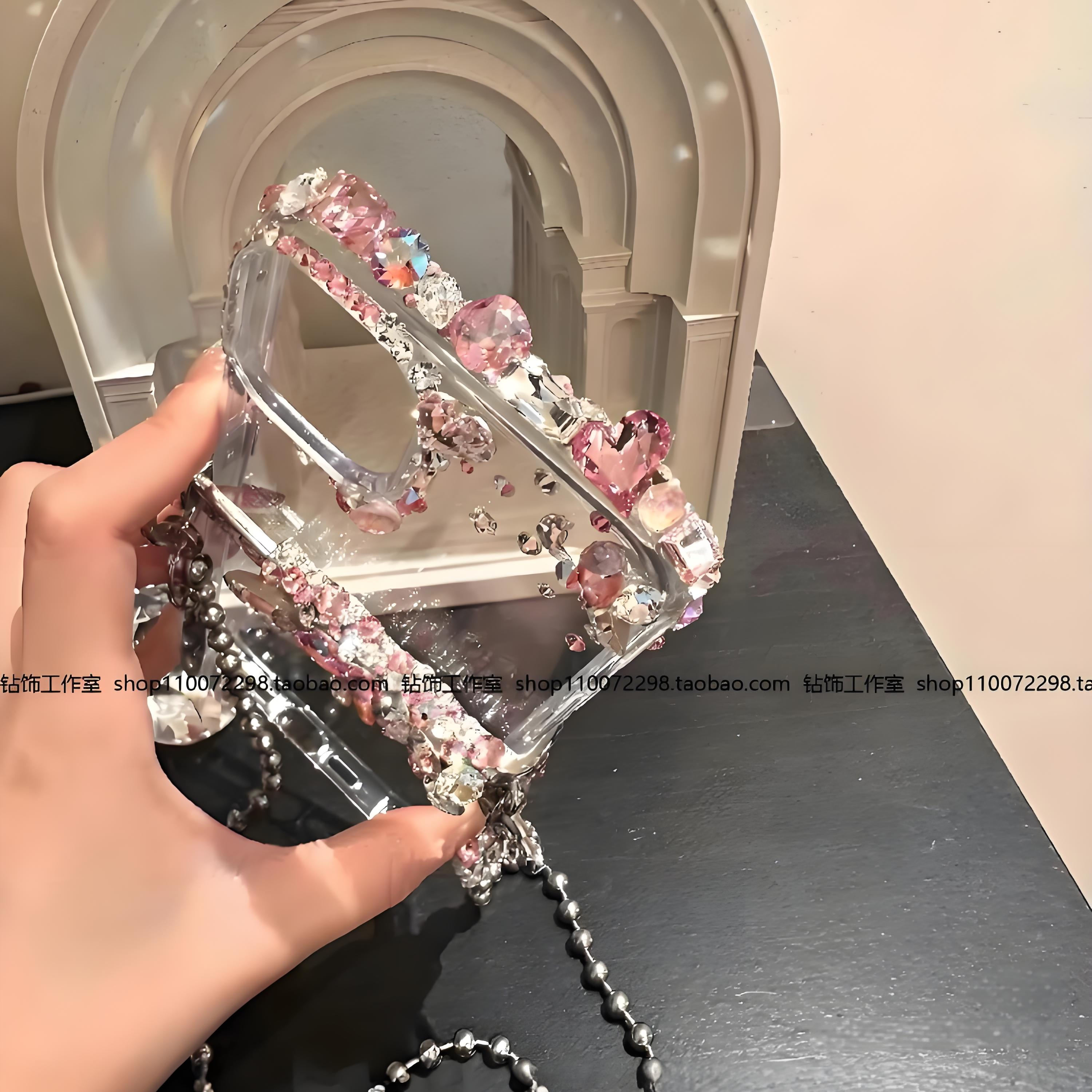 16promax镶钻背夹手机壳