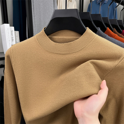 精纺羊毛针织衫男半高领打底衫