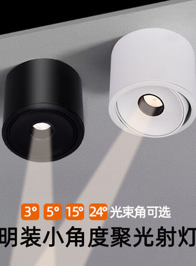 明装防眩可调射灯3度8度15度光束角餐桌氛围灯小角度聚光重点照明