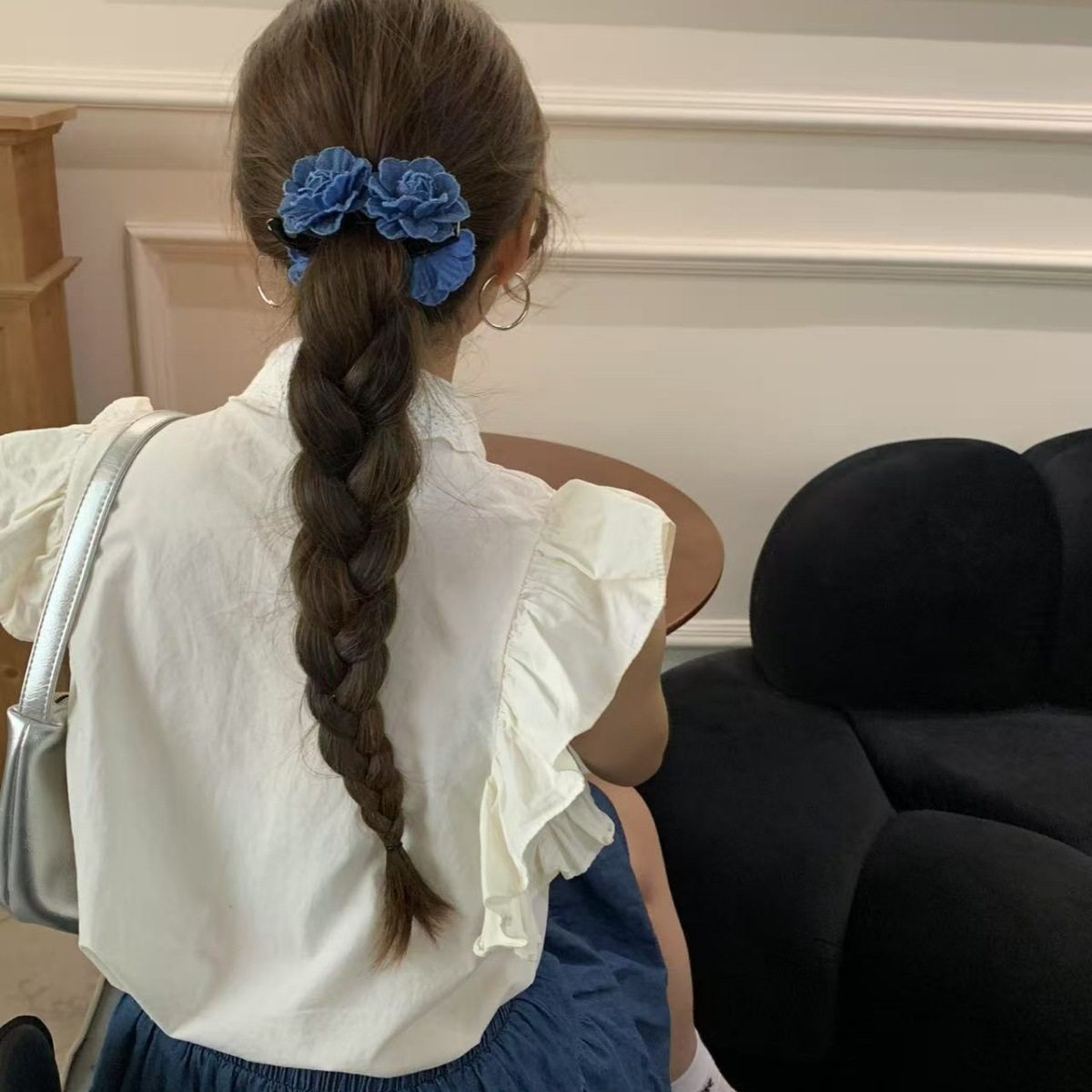 韩系慵懒氛围感牛仔蓝玫瑰花香蕉夹百搭气质后脑勺盘发鲨鱼夹头饰,饰品/流行首饰/时尚饰品新,民族风发饰,淘宝优惠券,粉丝福利购,淘宝优惠卷